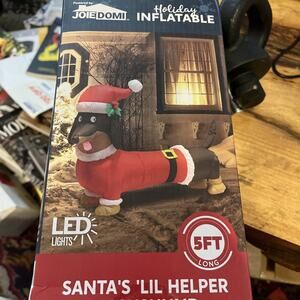 Joiedomi 5FT Long Christmas Inflatable Wiener Dog, Self-Inflatable with Suit ...